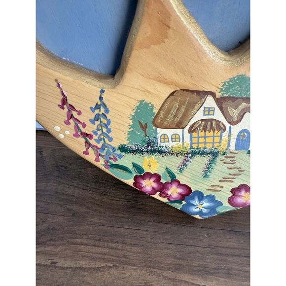 VINTAGE J.D.I. KEEPSAKES PAINTED + SIGNED WOOD HEART PHOTO FRAME GRANDMACORE - Picture 2 of 7